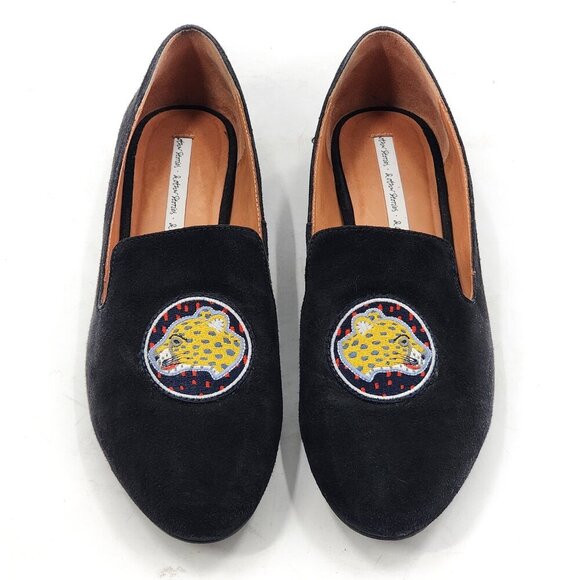 & OTHER STORIES Black Suede Flats with Cheetah Patch - Picture 1 of 7